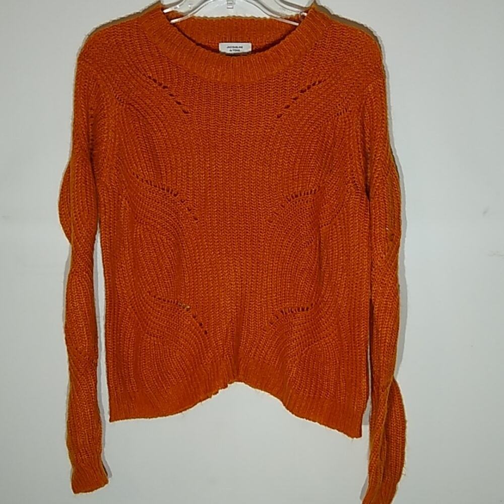 Jacqueline De Yong Women's Size Small burnt orange sweater Fall, Warn, Fun